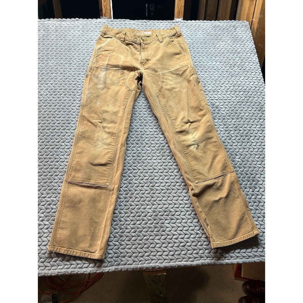 NEW Carhartt Pants 34x34 Men Brown Loose Fit Double Knee Firm Duck Utility Work